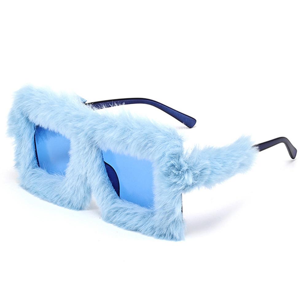 Солнцезащитные очки Y2K Oversized Plush Style Мягкие Пушистые Зимние Оттенки Вечеринка Рождество Хэллоуин Косплей Новинка Очки для Женщин
