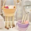 Чаша для чистки кистей для макияжа Beauty Egg Набор для чистки инструментов Кисть Пуховка для пудры Сухая чистка Силиконовая полка для сушки