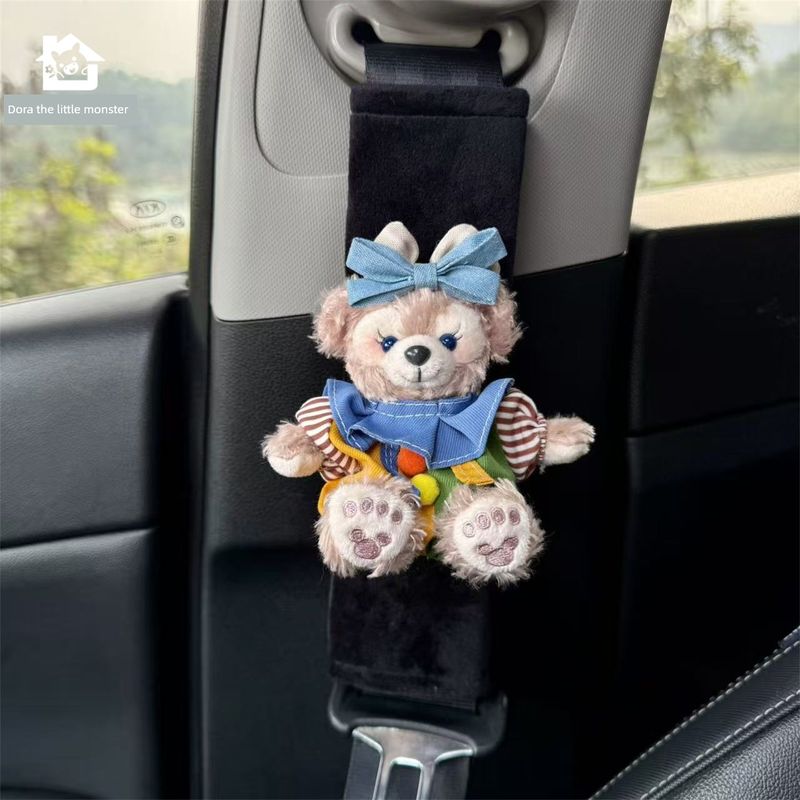 Car Seatbelt Shoulder Pads Couple Style Cute Clown Rose Duffy Seatbelt Protector Decorative Anti-Chafing Neck Guard