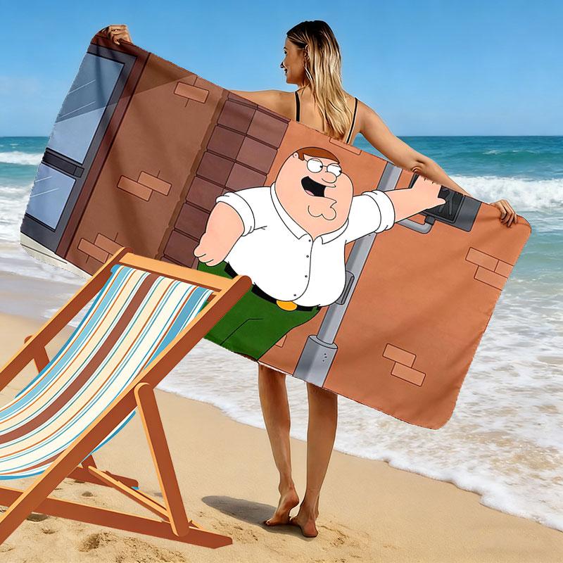 Peter Griffin Print Beach Towel, Large Soft Quick Dry Towel for Beach Camping Swimming
