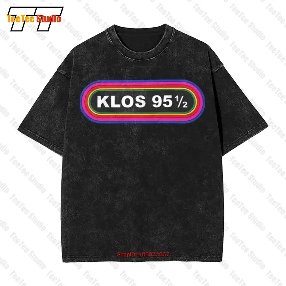 Klos 955 Логотип Известная Классическая Рок Радиостанция 9512 Винтажная Оверсайз Футболка Avus
