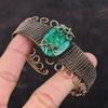 Faceted Zambian Emerald Gemstone Bangle Copper Wire Wrapped Cuff Bracelet Adjustable Bangle Copper Jewelry For Gift Handmade Elegant Bangle