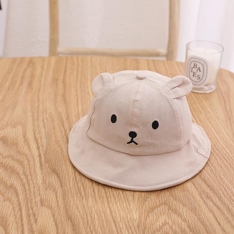 Cute Bear Baby Bucket Hat With Ears Boy Girl Cotton Kids Sun Hat Outdoor Summer Child Cap