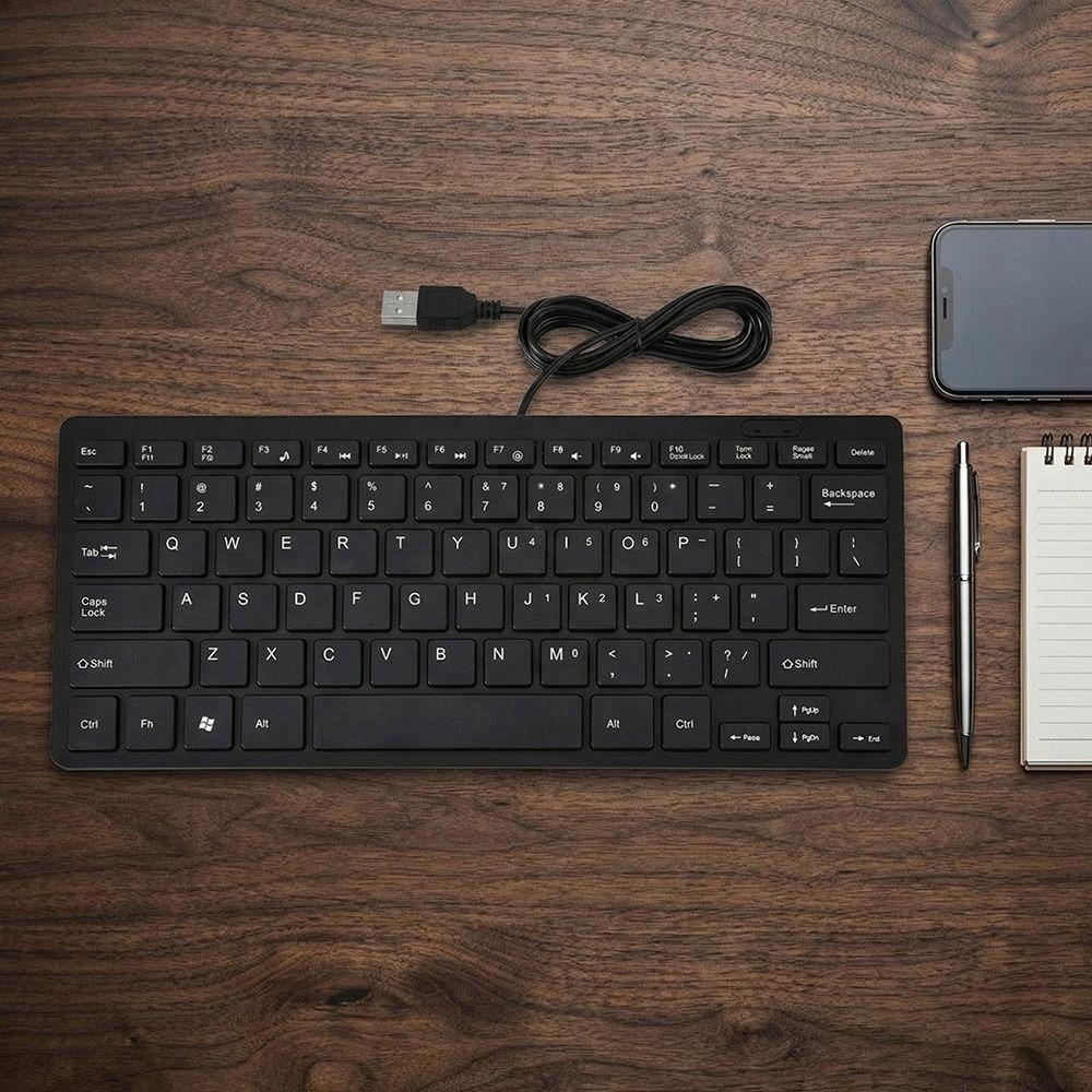 78 Keys Mini Keyboard Ultra-Thin Design Ultra Thin Keyboard Portable USB Wired Keyboard Industrial