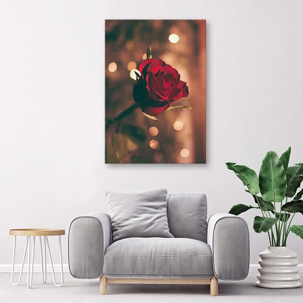 Canvas print, Red rose flower