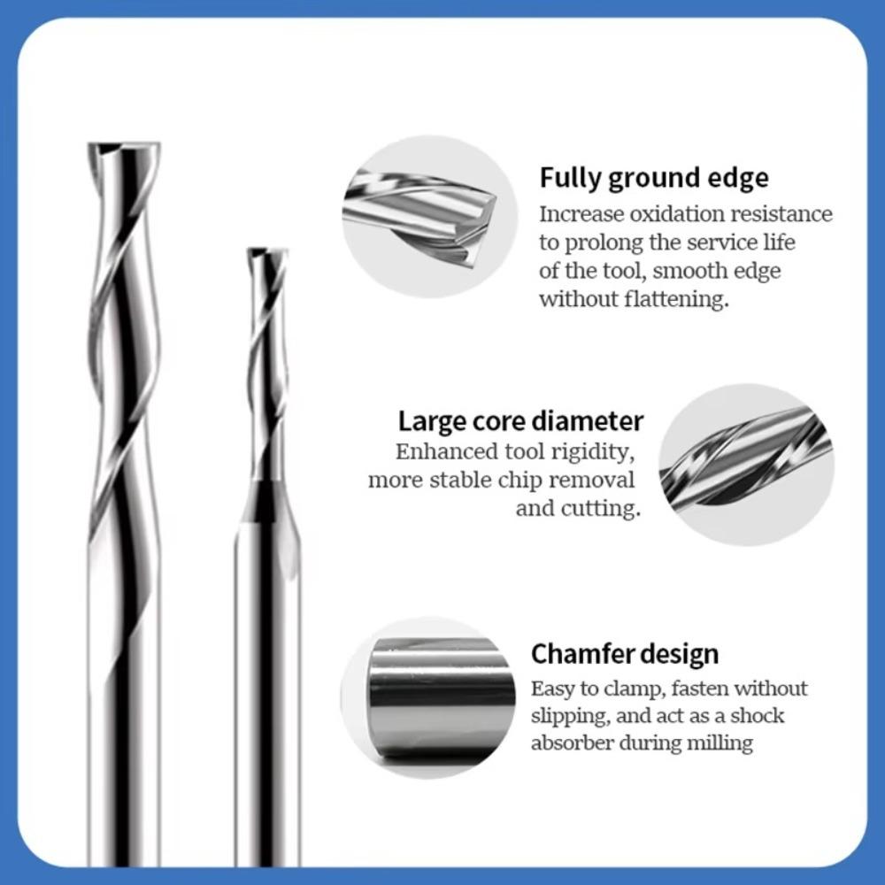 2 Flute Wood End Mill 1/8"(3.175mm) Shank CNC Router Bit Engraving Tools CNC Machining