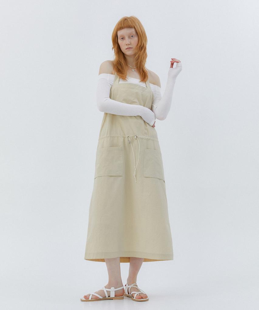 Modern Able Apron String Dress - Beige