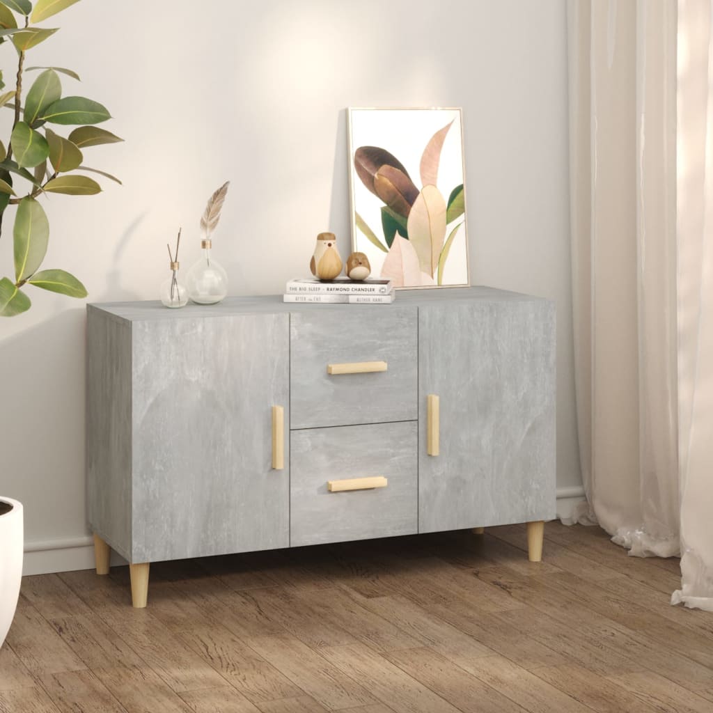 Vidaxl Komoda, Szarość Betonu, 100X36X60 Cm, Materiał Drewnopochodny