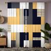 2 шт. HD Digital Yellow Color Blocking Геометрические шторы для украшения дома Стиль Украшения гостиной спальни Шторы на стержнях