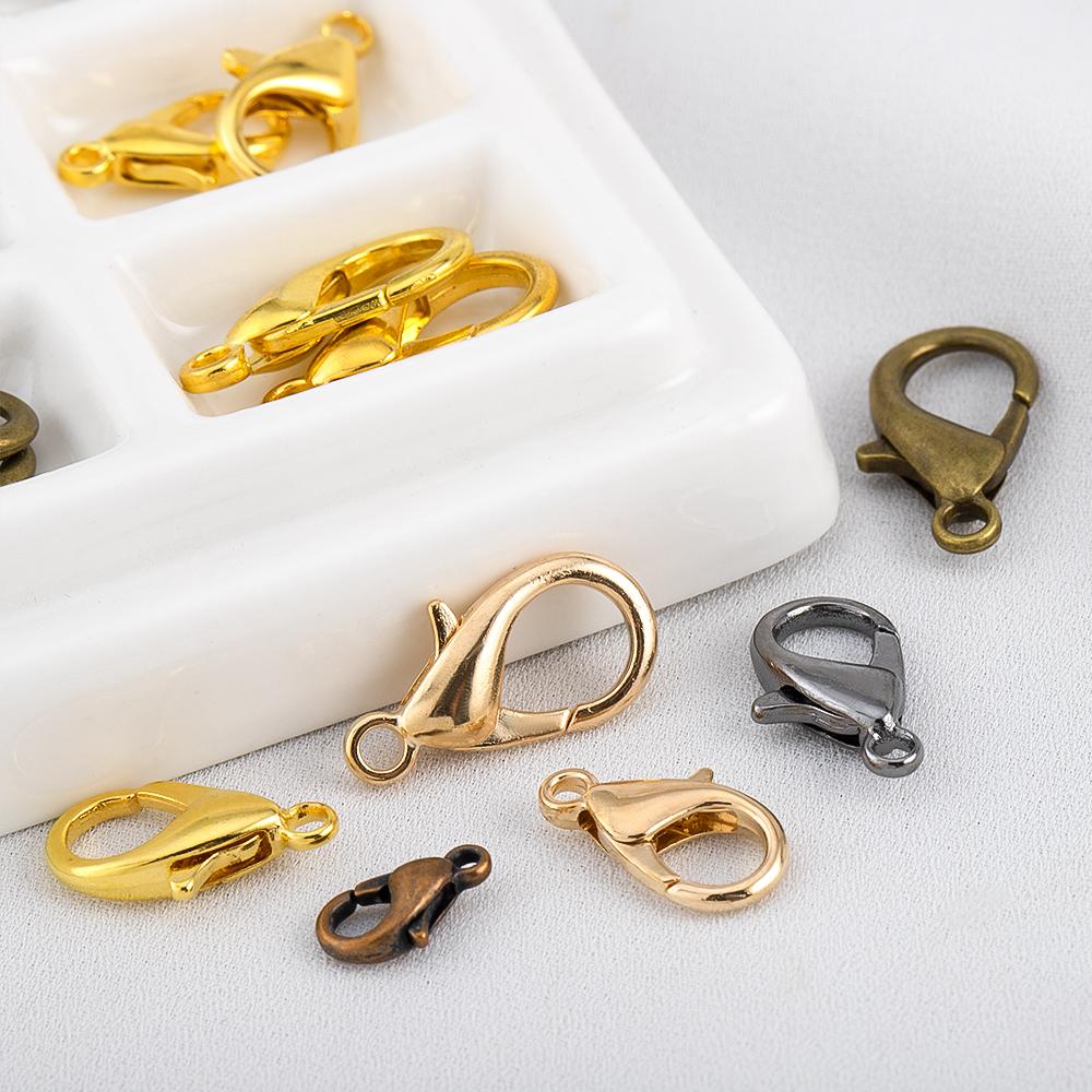 50pcs 100pcs 200pcs Lobster Clasps Jewelry Making Materials Hooks Chain Closure DIY Accessories Supplies For Bracelets Necklaces