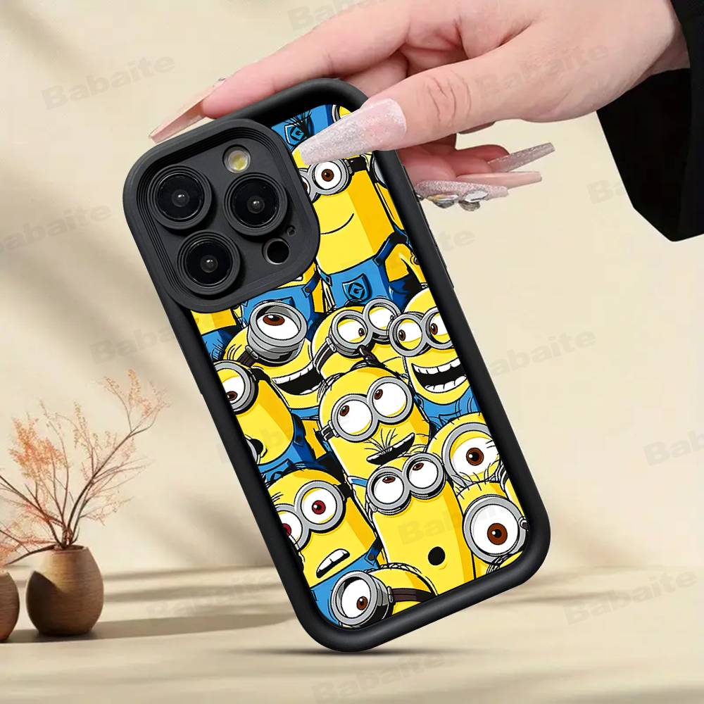Cartoon Anime Yellow M-Minions Phone Case For IPhone 17 16 15 14 13 12 11 Pro Max Plus Silicone Shockproof Case