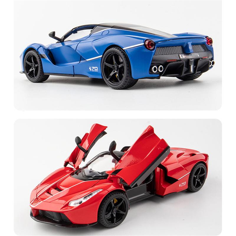 1/24 Laferrari Alloy Open Sports Car Model Diecasts & Toy Vehicles Metal Car Model Simulation Sound and Light Kids Gift