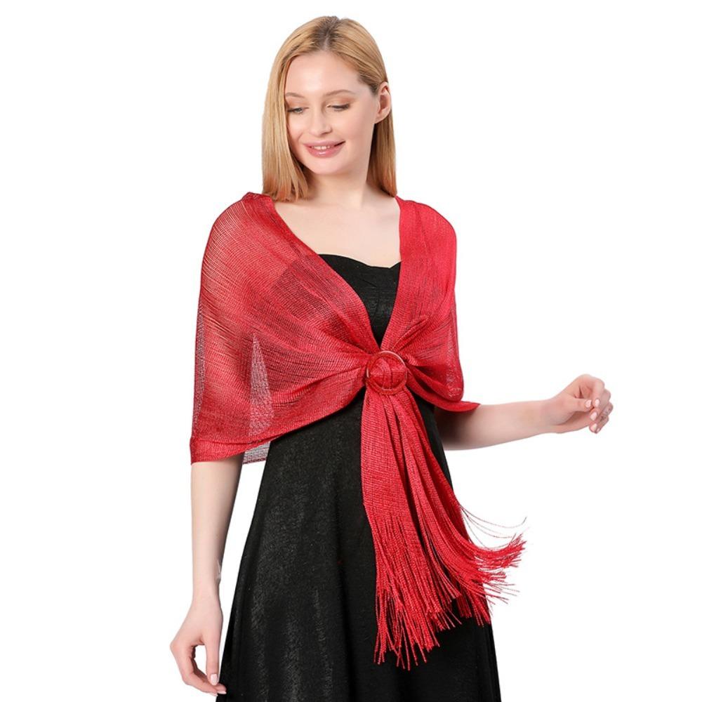 Свадебная вечеринка Блестящий металлический шарф Подружка невесты Леди Накидка Накидки Модные блестящие шали