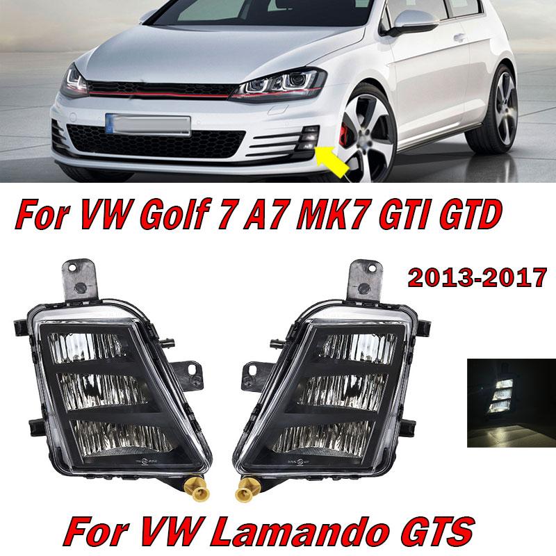 Для VW Golf 7 A7 MK7 GTI GTD 2013-2017 Автомобильная светодиодная передняя бамперная противотуманная фара ДХО Сборка противотуманной фары 5G0941700 5G0941699 Автоаксессуары