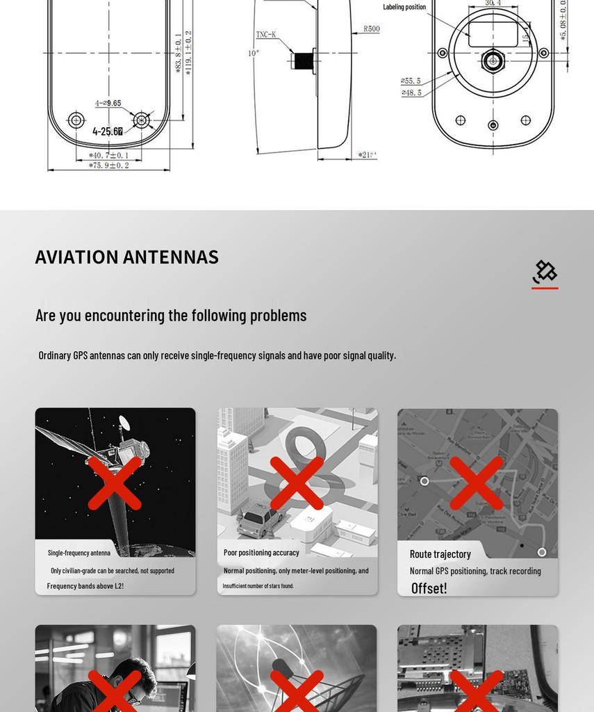 North Sky Multi-Frequency GNSS RTK Antenna BT-7112 for Agricultural & Marine Use