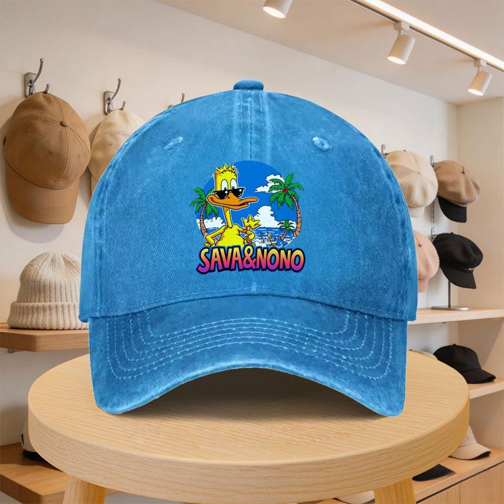 A MenS Baseball Cap Featuring a SAVANONO Duck Design This Stylish And Casual Hat Is Adjustable And Perfect for Outings During