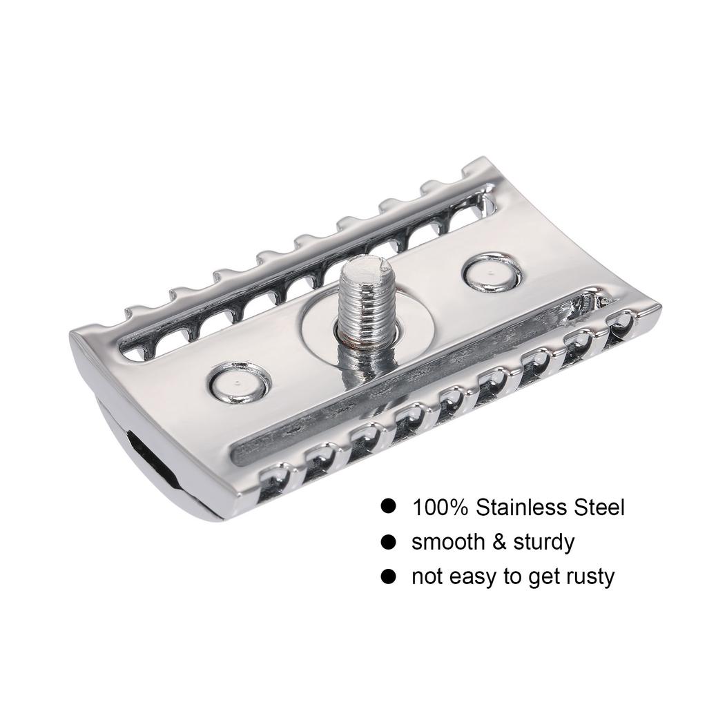 Безопасная бритва с двойным лезвием из нержавеющей стали с открытой гребенкой, головка безопасной бритвы для мужчин, инструмент для бритья бороды для парикмахера, для дома