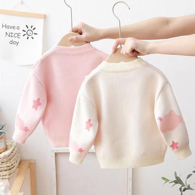 Свитер для девочек, шерстяное пальто, детские топы, вязаные милые теплые зимние осенние свитера, рождественский подарок, детская одежда