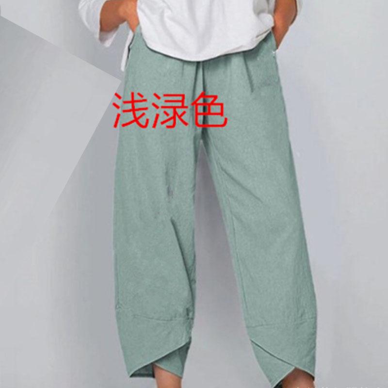 Летние женские брюки с эластичным поясом, хлопковые свободные повседневные брюки