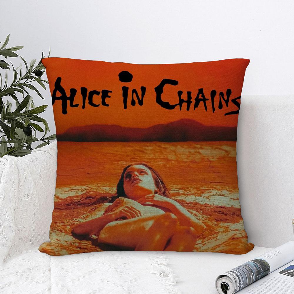 Подушка A-Alice In C-Chains Наволочка Плюшевая Ткань Мягкая Наволочка Двусторонний Принт Чехол на Подушку Дивана Подушка-Плед