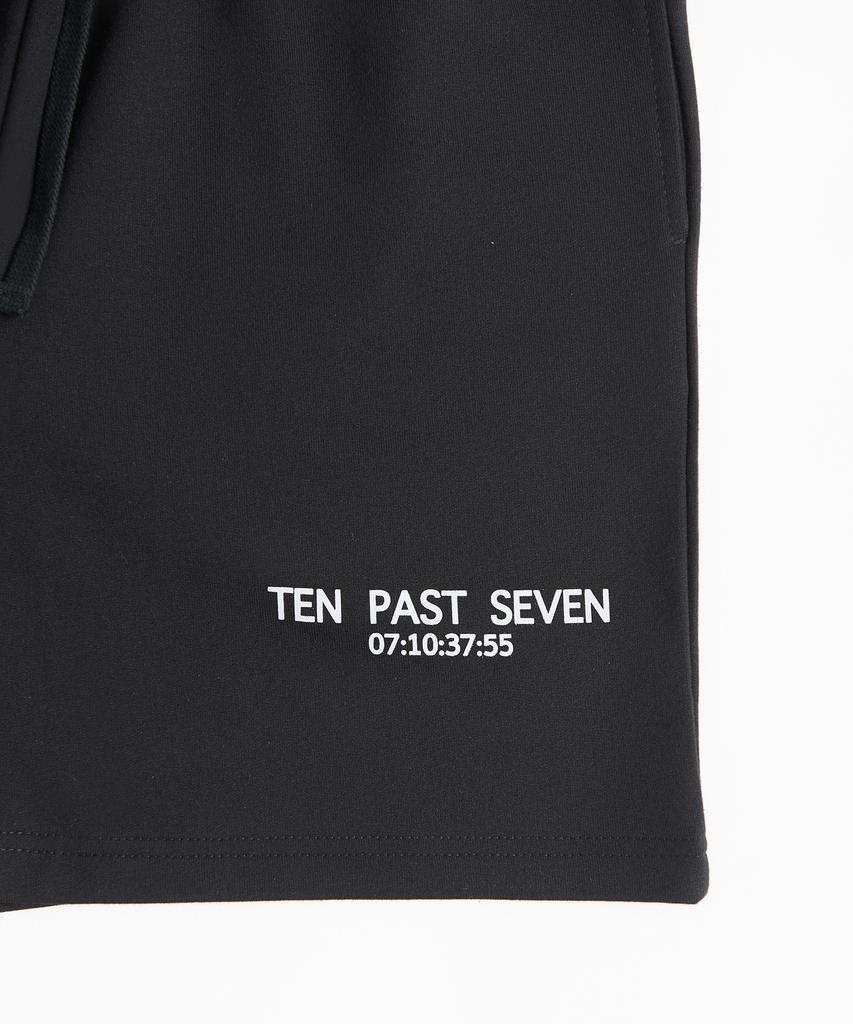 TEN PAST SEVEN Logo Sweat Shorts - Black