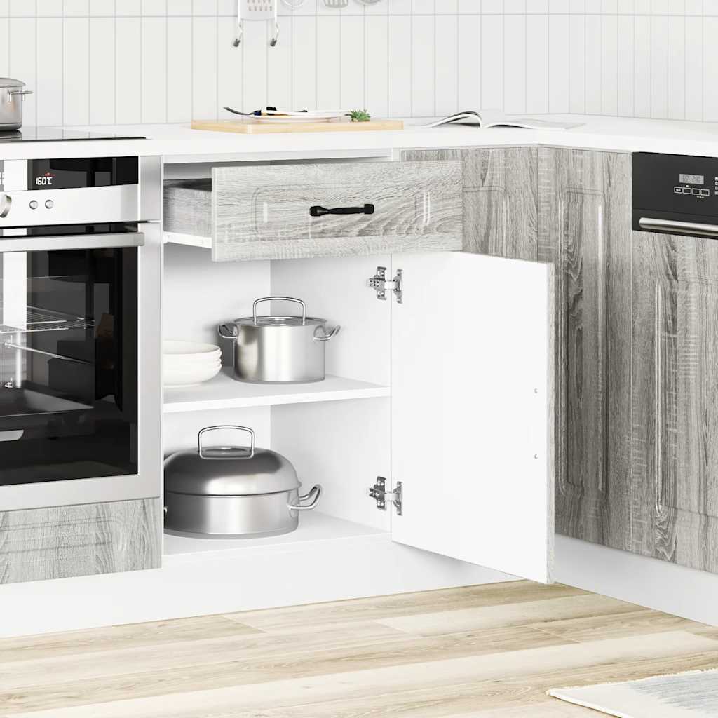 Kalmar Kitchen Base Cabinet Gray Sonoma Wood Based Material
