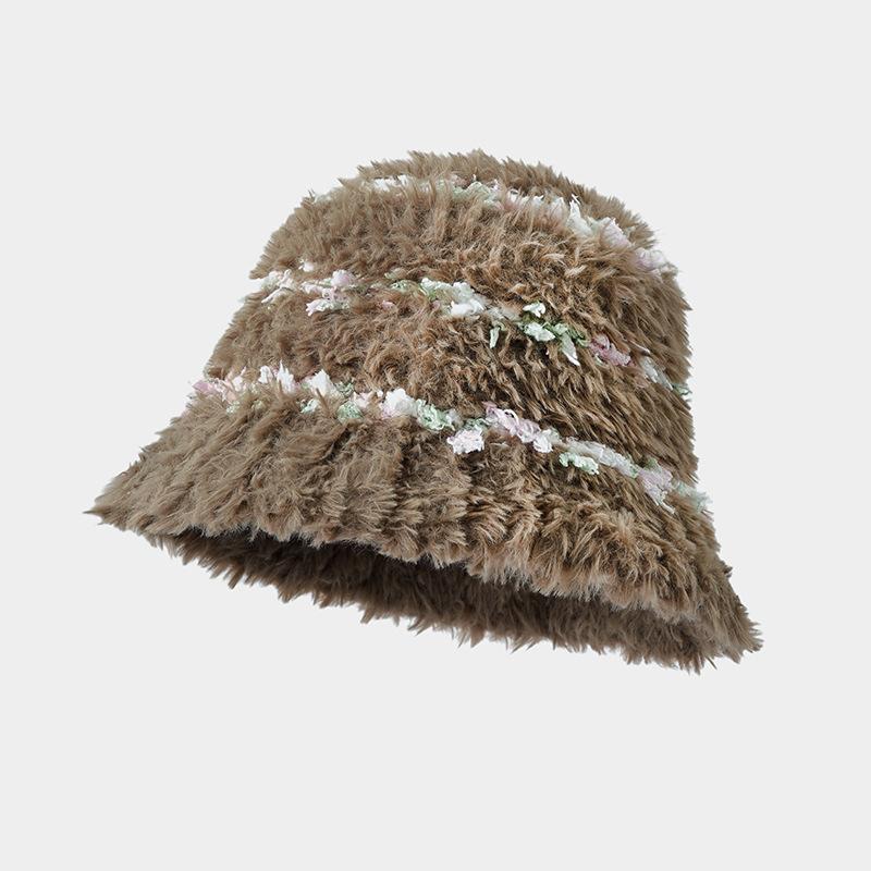 Плюшевая шляпа рыбака для женщин на осень и зиму, шерстяная шляпа, теплая, с защитой ушей, для маленького лица, большого обхвата головы, шляпа-ведро, новинка