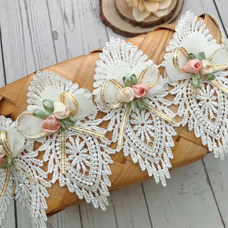 Вышитая кружевная лента с отделкой «сделай сам», ткань с цветком розы, роскошное свадебное платье, швейные аксессуары, 1 ярд