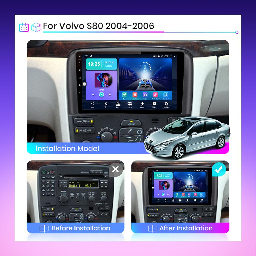 2 DIN Android Carplay автомобильное радио для Volvo S80 1998-2006 мультимедийный проигрыватель головное устройство стерео GPS навигация BT WIFI 2+32 ГБ