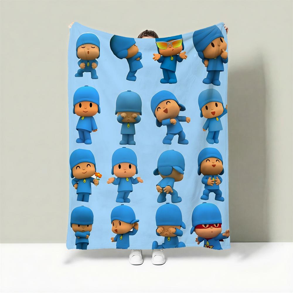 Мультяшное одеяло P-Pocoyo, легкое, 240 г, фланелевое, мягкое, приятное для кожи, для охлаждения летом