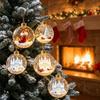 LED Lighted Lighted Christmas Ball Ornament Transparent Xmas Snow Globe Ornament  Window Display