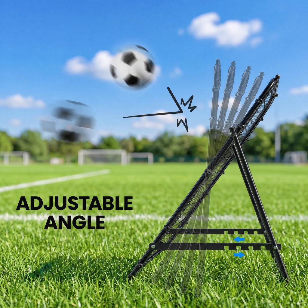 Adjustable Rebounder Net Kickback Target Goal for Teens Adults Training, Black