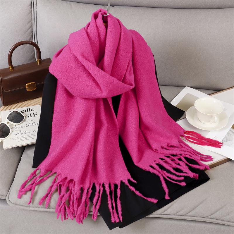New Winter Scarf For Women Long Warm Cashmere Scarves Hijab Solid Lady Shawl Wrap Female Pashmina Bandana Head Scarfs