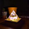 Orgonite Pyramid Natural Stone Ripples Width 6cm Orgonite Pyramid Ornament Power Stone Purification Power Spot Spiritual Health Feng Shui Good Luck