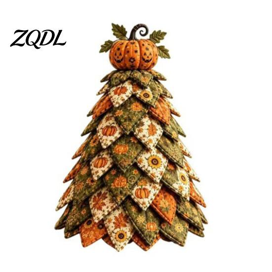 Handmade Sewing Crafts Halloween Quilted Fabric Tree Kit, Witch Cat Spider DIY Festive Desktop Displays 3D Padded Craft Project for Quilting