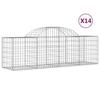 VidaXL Arched Gabion Baskets 14 Pcs 200x50x60/80 Cm Galvanized Iron, Gabion, Gabion Cage, Gabion Wall Basket, Wall 3146290
