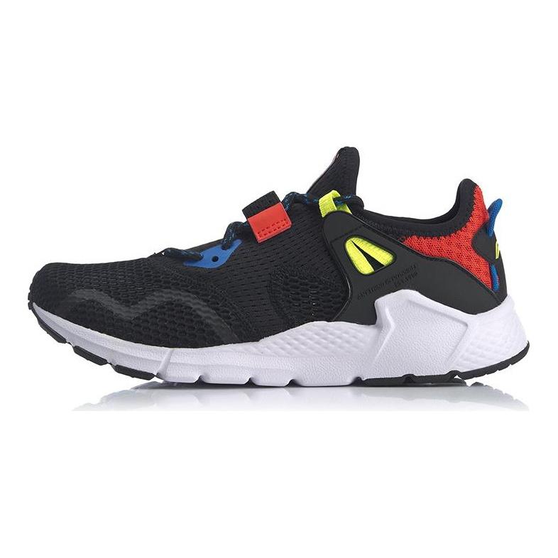 Li Ning Мафия Модные Нескользящие, Дышащие, Легкие Низкие Повседневные Кроссовки Мужские Черно-Красные AGLQ025-4