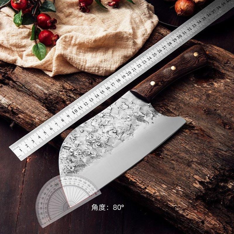 Кухонный нож мясника Ручная работа Полный хвостовик Кованая Высокоуглеродистая сталь Деревянная ручка Кухонные ножи Шеф-повар Тесак Обвалочный Нож для филе