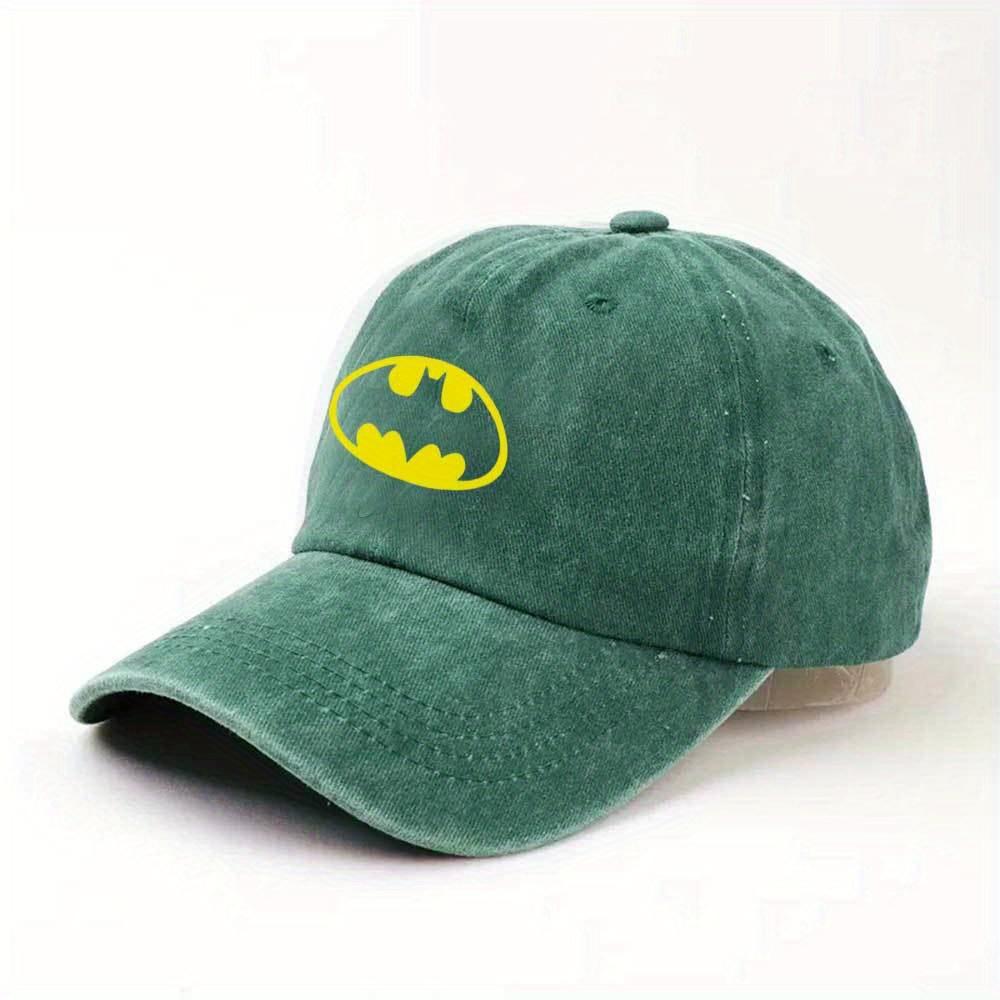 D Flat pc Cartoon Print BatUnisex Vintage Washed Baseball Cap Soft Distressed Style for Unisex Women Machine Washable Casual