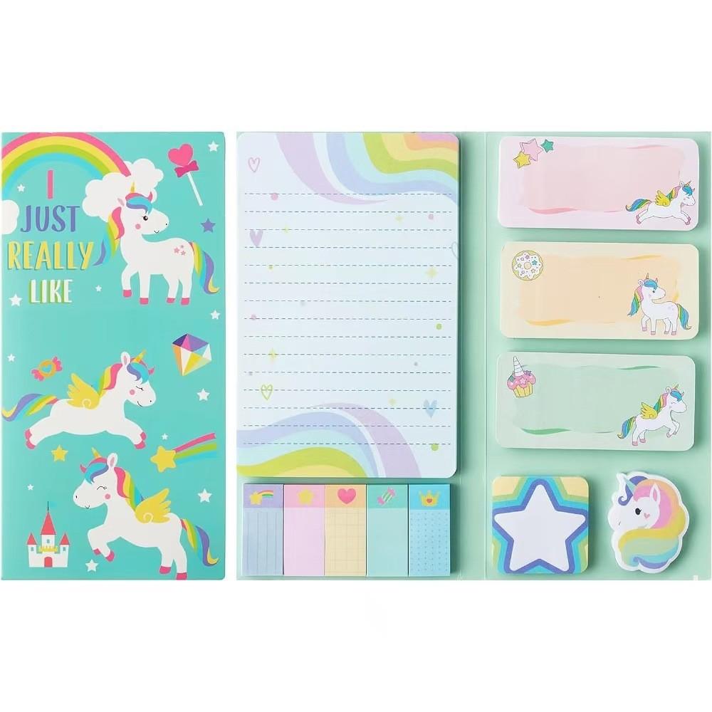 School Themed Self-adhesive Sticky Notes Combo Cute Sticker Cartoon Memo Pad 10x20.5cm School Supplies Children's Gifts