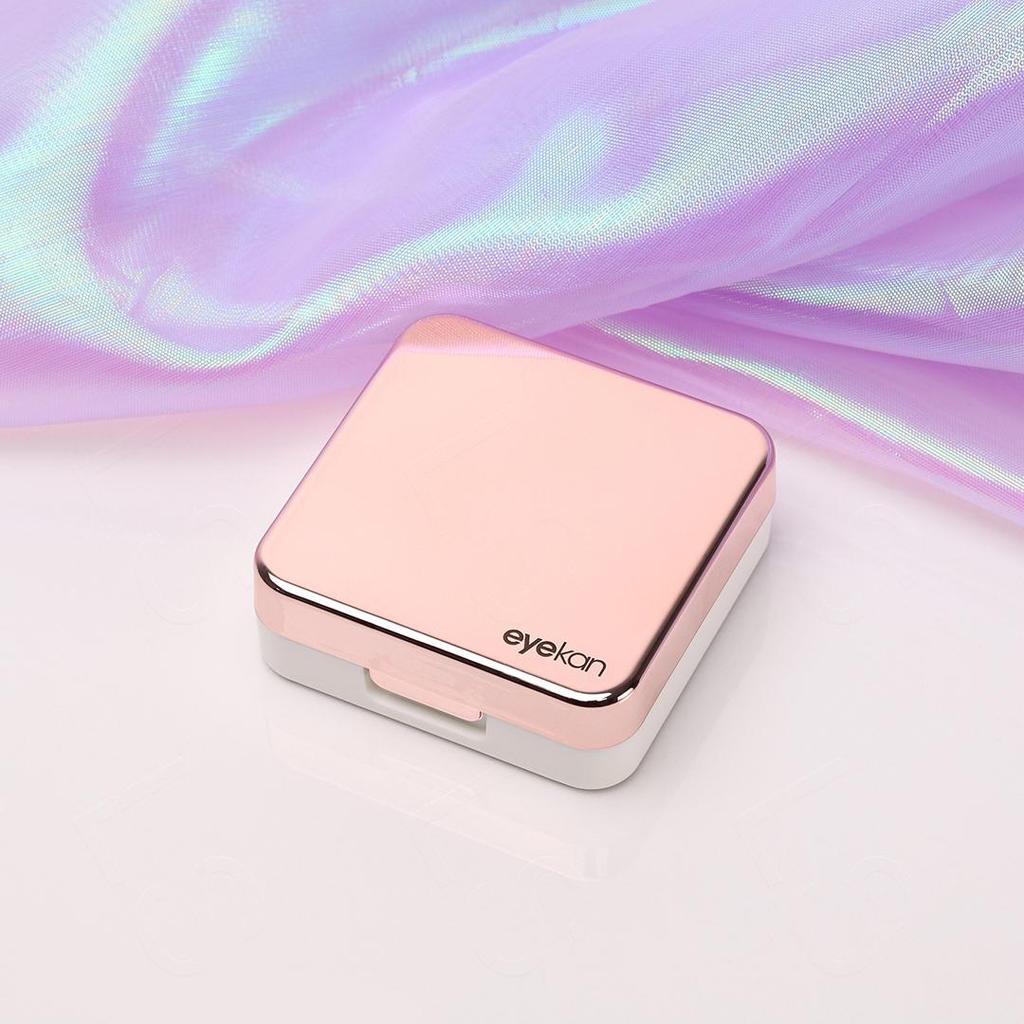 1 шт., светоотражающий чехол, чехол для контактных линз, набор с зеркалом, одноцветный, портативный контейнер для контактных линз, милый дорожный набор, коробка