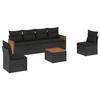 VidaXL Salon de jardin 7 pcs avec coussins noir résine tressée 3259948