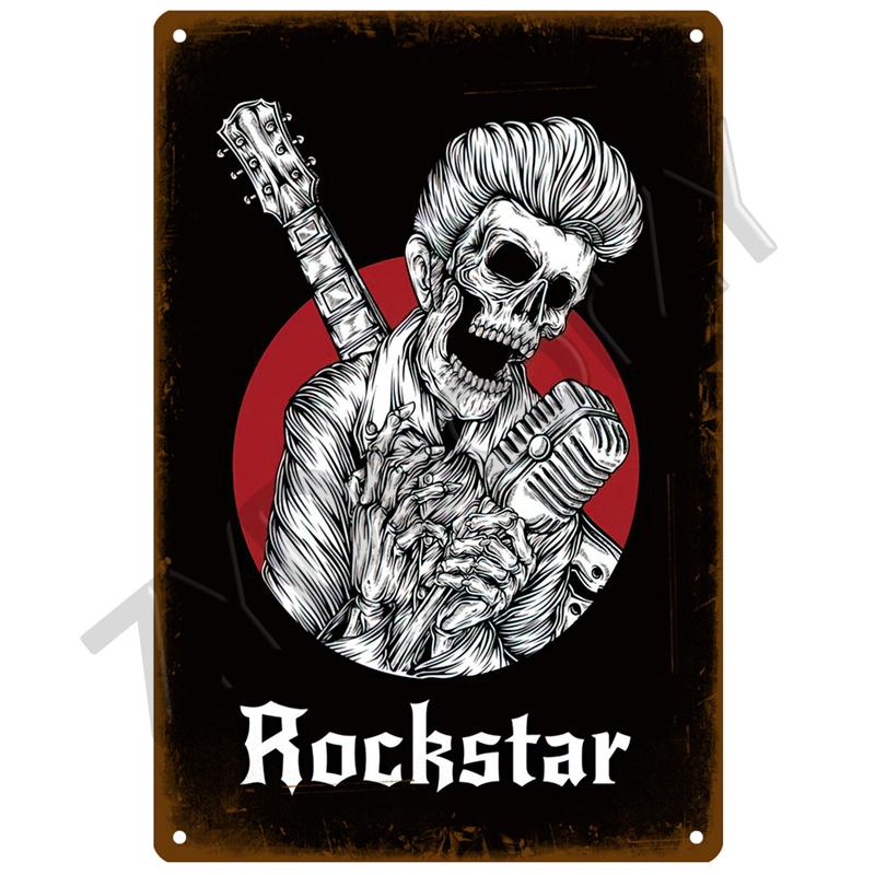 Rock and Roll Metal Sign Band Tin Sign Decorative Plates Vintage Poster Stickers Man Cave Music Home Bar Wall Decor Plaque Art