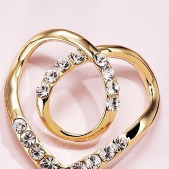 Пряжка для шарфа Многофункциональная геометрия Блестящие стразы Инкрустированные декоративные аксессуары для одежды Сердце любви