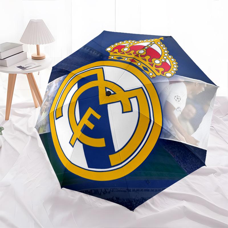 Узор Real Madrid CF, автоматический складной зонт, портативная и складная конструкция, 8 спиц, рождественский или день рождения подарок.