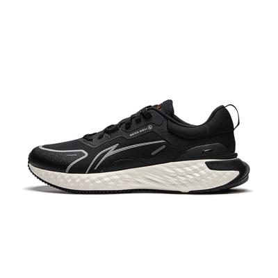 Li Ning Cloud Shield Амортизация Нескользящая Отскок Низкие Кроссовки для Бега Мужские Черный Белый AGLU251-4