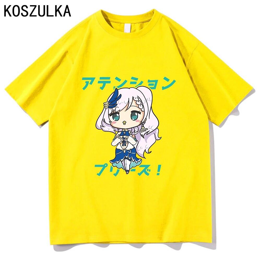 Футболка Calliope Anime Hololive Suisei, хлопковая футболка, летние футболки Kawaii Pavolia Reine, одежда, забавная женская/мужская толстовка унисекс