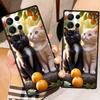 Милая мультяшная кошка Иллюстрация Чехол для телефона Для Samsung Galaxy S26 S25 S24 S23 S22 S21 S20 Ultra Plus FE 5G Черный Мягкий ТПУ
