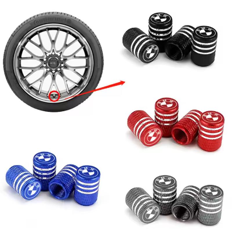 KYLZ4 4PCS Car Wheel Tire Valve Stem Caps Decorative Auto Exterior Accessories For BMW E36 E39 E46 E60 E90 E90 F01 F10 F30 E93 G01 G20