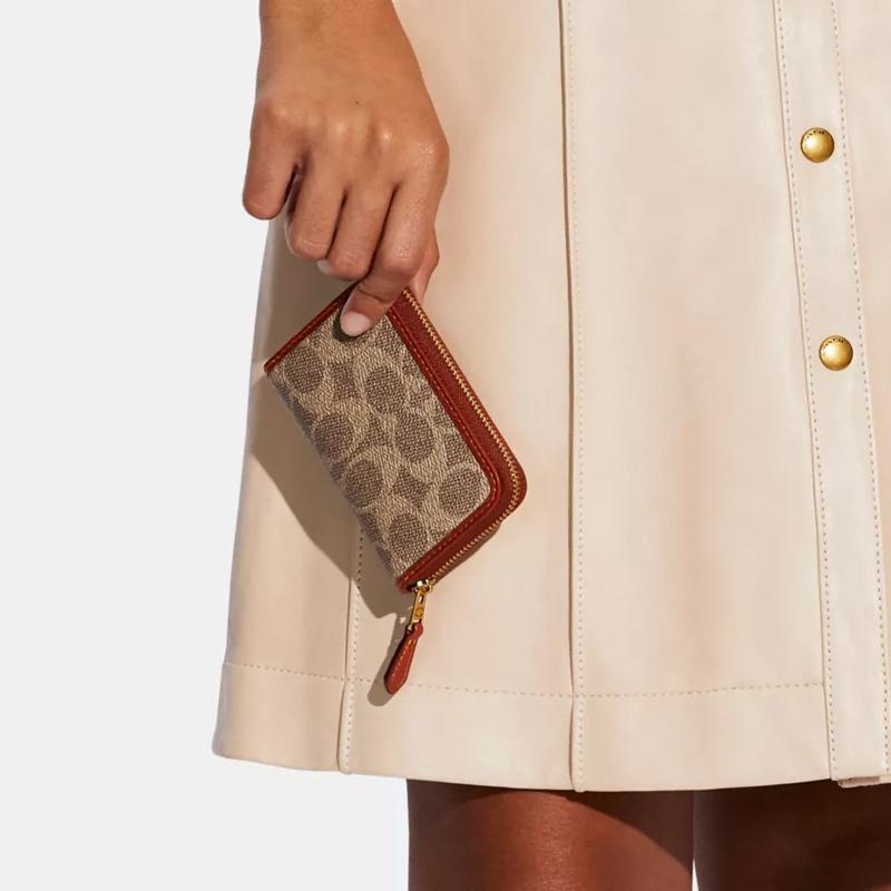 Coach Клатч-кошелек на молнии 11 Classic Monogram из канвы и кожи, унисекс, коричневый C6725-B4NQ4